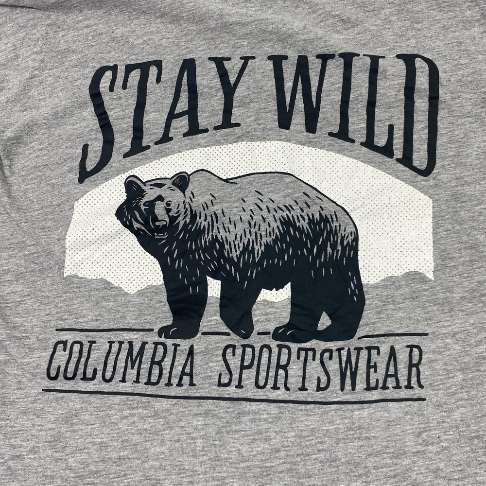 Columbia Shirt Mens XL Long Sleeve Stay Wild Bear Graphic Outdoor Sportswear